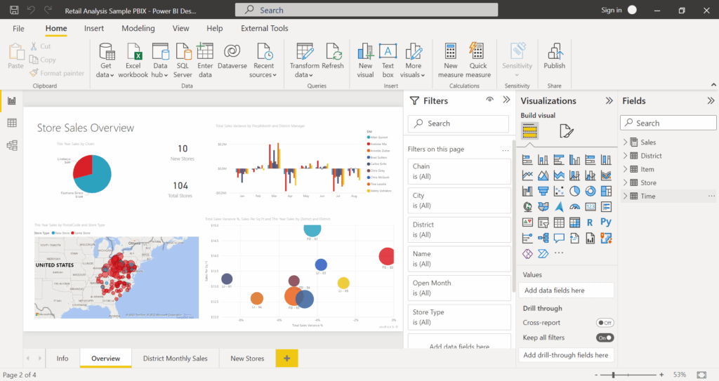 Power BI arayüzü/Power BI interface